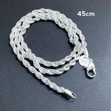 실버 925 코팅 토네이도 목걸이 45cm 4mm