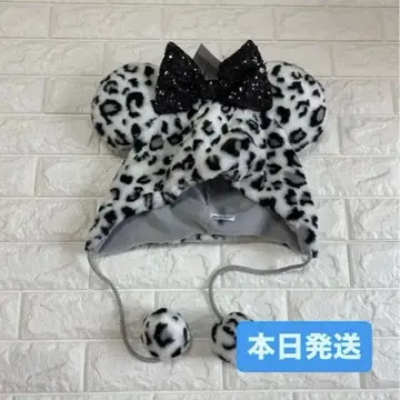미니 마우스풍 레오파드 무늬 모자