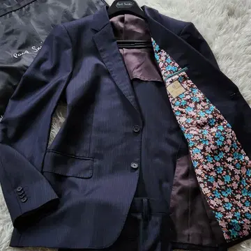 부속품 완비 XL 폴스미스 현행 택 수트 발베라 원단 실크 꽃무늬