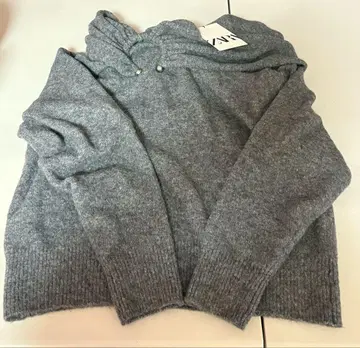 [ 새상품급 ] ZARA 드레이프 니트 스웨터 그레이