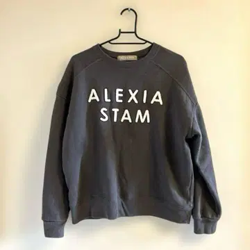 알렉시아 스탬 자수 로고 맨투맨 프리 ALEXIA STAM