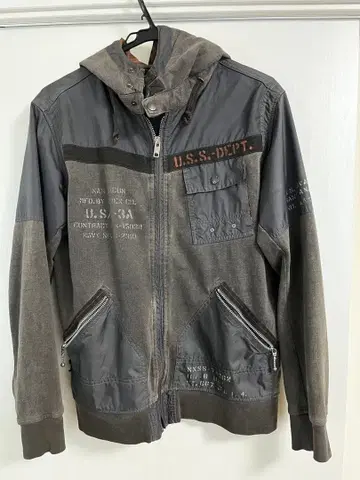 AVIREX U.S.S. DEPT. 밀리터리 후드티 자켓