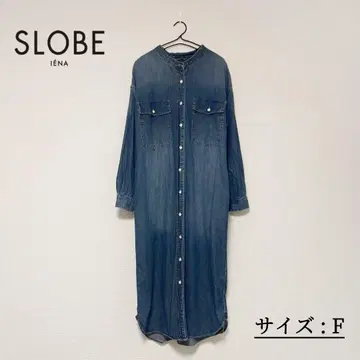 슬로브 이에나 빈티지 데님 셔츠 원피스 긴팔
