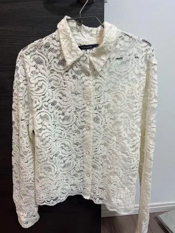 화이트 레이스 긴팔 셔츠 L ZARA 새상품