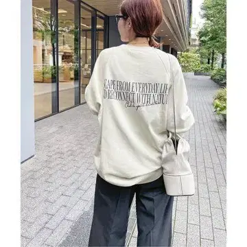 새상품 택류 없음 가먼트 다이 로고 맨투맨 튜닉 원피스 내추럴