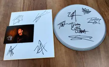 Trivium 트리비엄 사인 포함 드럼 헤드 사진 색지 세트