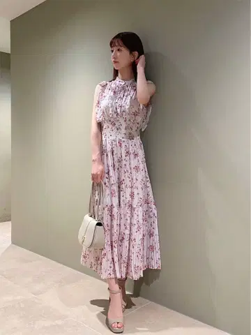 SNIDEL Sustainable 프릴 프린트 원피스 핑크 0 사이즈
