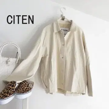 CITEN 시텐 인조 가죽 스냅 버튼 자켓 코트