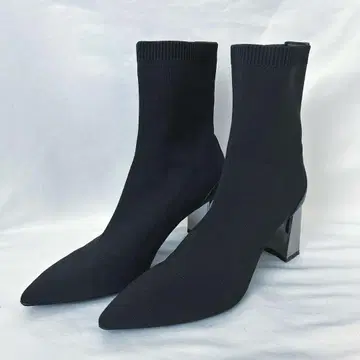 ZARA 니트 부츠 숏부츠 니트 삭스 블랙 35