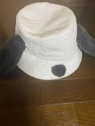 강아지 귀 달린 화이트 버킷햇 M