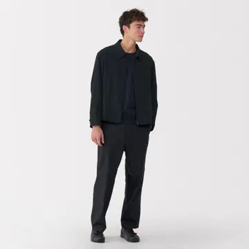 XL 사이즈 신사 MUJI Labo 트리아세테이트 혼방 집업 블루종