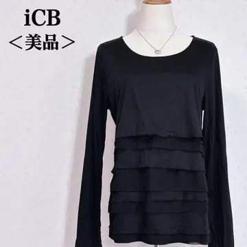 새상품급 iCB L 셔츠 블랙 레이어드 티어드 긴팔