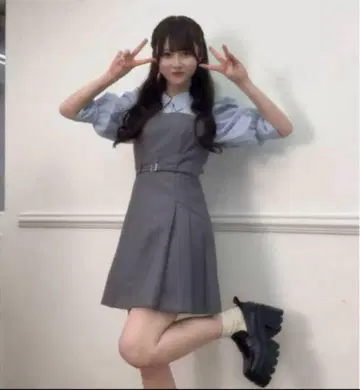 dazzlin 레이어드 셔츠 미니 원피스 그레이 S 사이즈