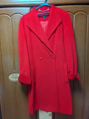 ESCADA 빨간색 더블 브레스트 롱 코트 [할인 가능]