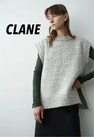 CLANE SIDE ZIP TWEED KNIT VEST