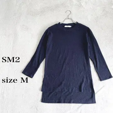 SM2 사만사 모스모스 네이비 리브 편직 T셔츠 M