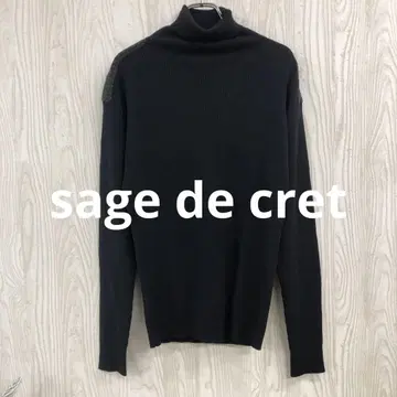 z-686 sage de cret 블랙 터틀넥 울 스웨터