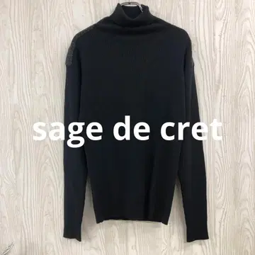z-686 sage de cret 블랙 터틀넥 울 스웨터
