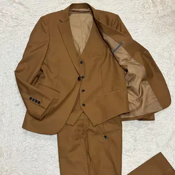 3피스 [새상품급] 브라운 자켓 베스트 팬츠 수트