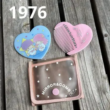 쇼와 레트로 리틀트윈스타 컴팩트 거울 빗 세트 1976