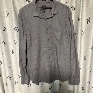 Armani Exchange 그레이 체크 셔츠 XL