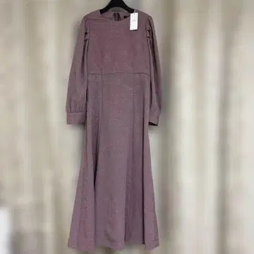꽃무늬 자수 퍼플 긴팔 원피스 사이즈 38