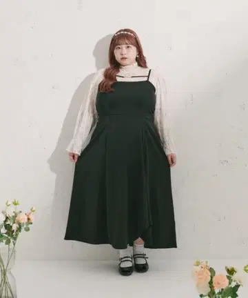 [ 택 포함 ] 루오시 Louiosy 참 포함 언밸런스 캐미 원피스 블랙