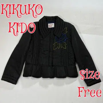 KIKUKO KIDO 꽃무늬 패딩 자켓 블랙 FREE 키쿠코키도