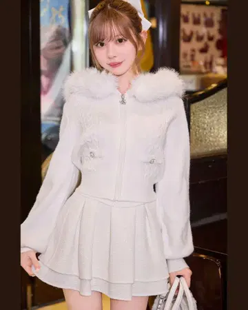 미셸 마카롱 팬시 트위드 스커트