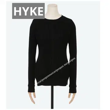 hyke 하이크 와이드 리브 니트 니트 풀오버 블랙 사이즈 1