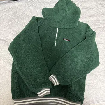 Xlarge 하프 지퍼 아우터 후디 그린