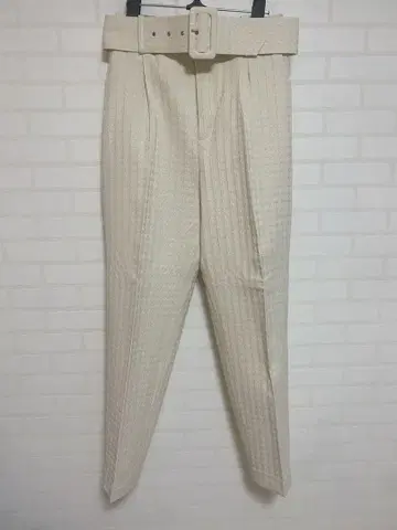 ZARA 벨트 아이보리 슬랙스 S