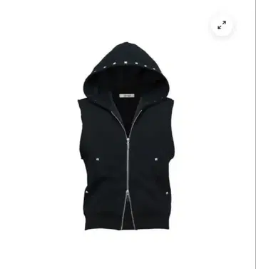 jentlouis Studded Sleeveless Hoodie 블랙