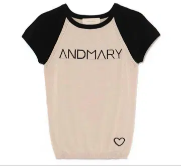 andmary Mary 로고 니트 탑 베이지