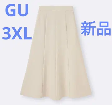 [새상품] GU 티셔츠 플레어 스커트 3XL Natural