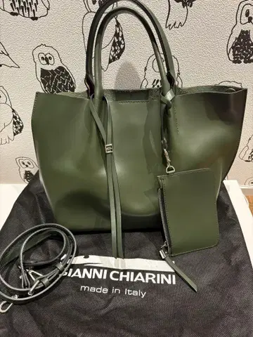 GIANNI CHIARINI 천연 가죽 핸드백 트웬티 올리브 그린