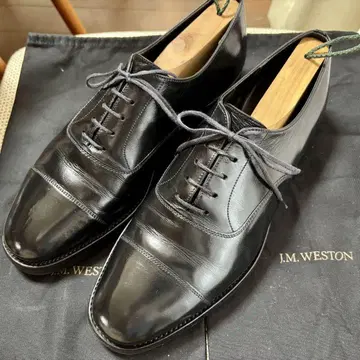 J.M 웨스턴 300 스트레이트 팁 블랙 러버 솔