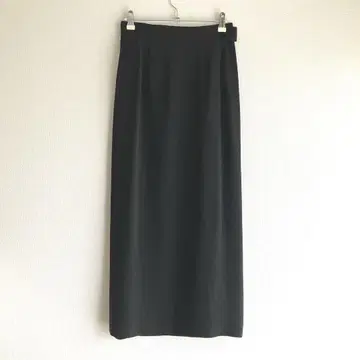 요건 레일 랩스커트 체크 타이트 롱