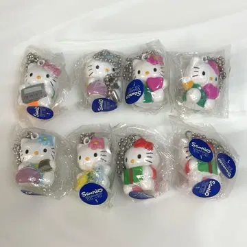 새상품 헬로키티 산리오 헤이세이 레트로 키링 8개 세트