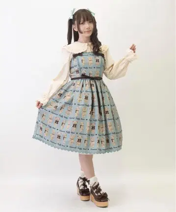허리 리본 없는 axes femme kawaii 플러피 베어 점프 스커트