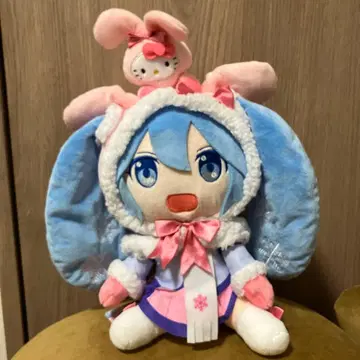 스노우미쿠 헬로키티 봉제 인형 약 30cm