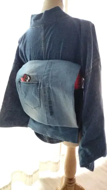 만들어진 오비 데님 포켓 디자인