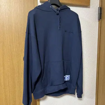 Champion 네이비 후드 부착 후드티 M 사이즈