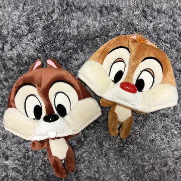 디즈니 팬 칩과 데일 봉제 인형 모자 세트