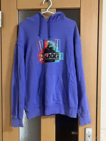 X-LARGE 컬러풀 후드 부착 후드티 보라색