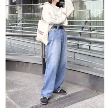 Ungrid 하이웨스트 와이드 스트레이트 데님 24inch