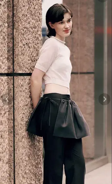 새상품급 AMOMENTO 다크 그레이 플레어 스커트 랩 스커트