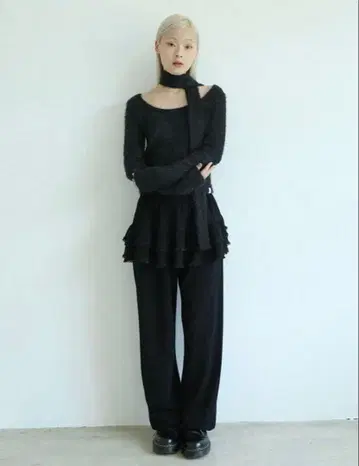 UGLYSHADOW 레이스 캉캉 팬츠 블랙