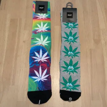 미사용 새상품 HUF 마리화나 패턴 삭스 2족 세트
