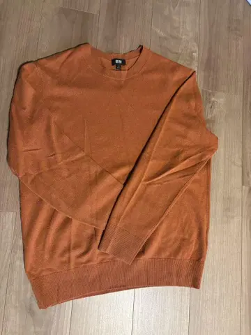 UNIQLO 오렌지 크루넥 캐시미어 니트 M